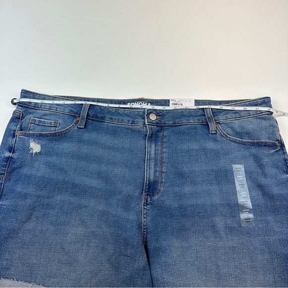 Sonoma High Rise Rolled Jean Shorts Size 24W NWT Distressed - Picture 7 of 9